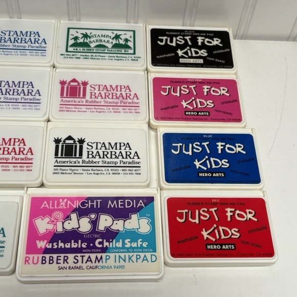 Vintage Lot Of 20 Ink Pads Stampin' Up Stampa Barbara Just For Kids Pink Blue - Picture 4 of 5
